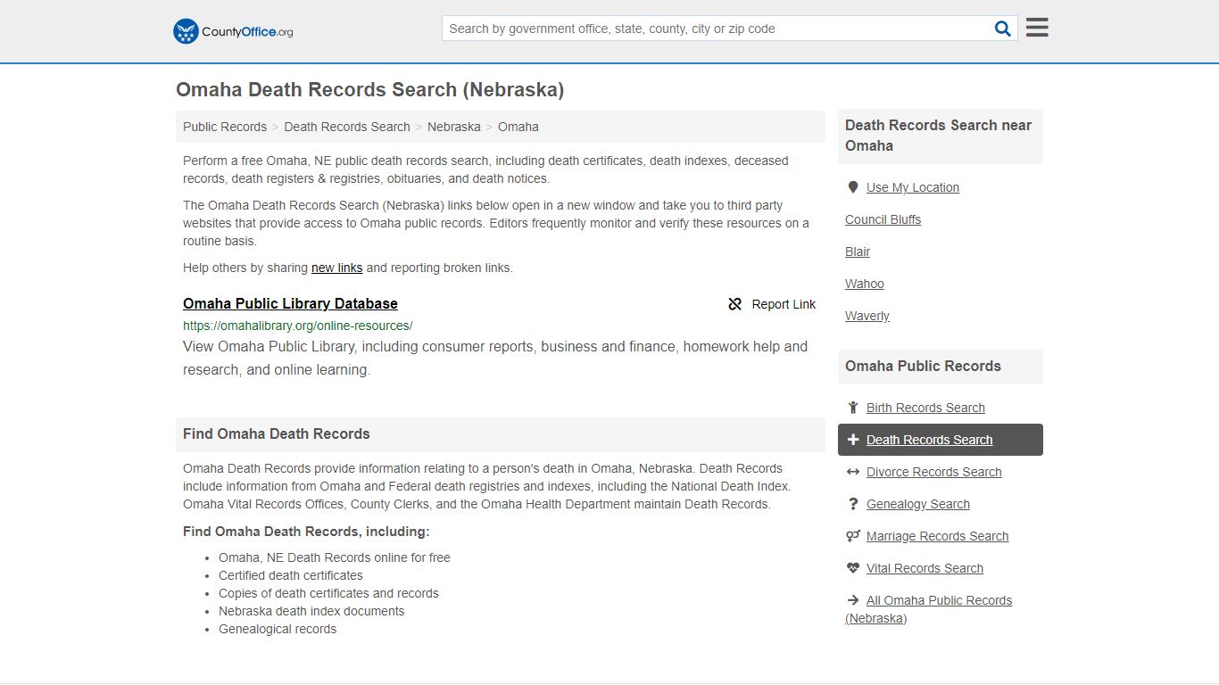 Death Records Search - Omaha, NE (Death Certificates ...