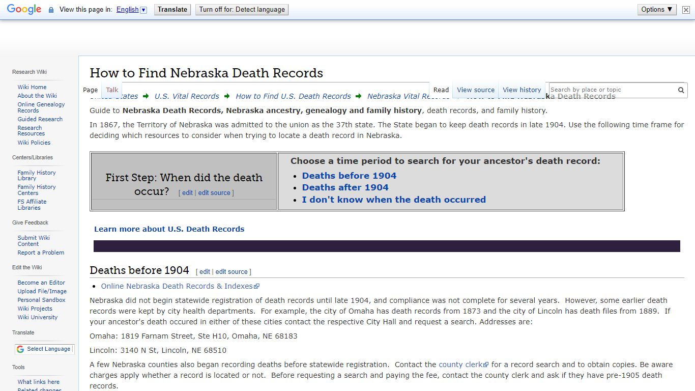 How to Find Nebraska Death Records • FamilySearch